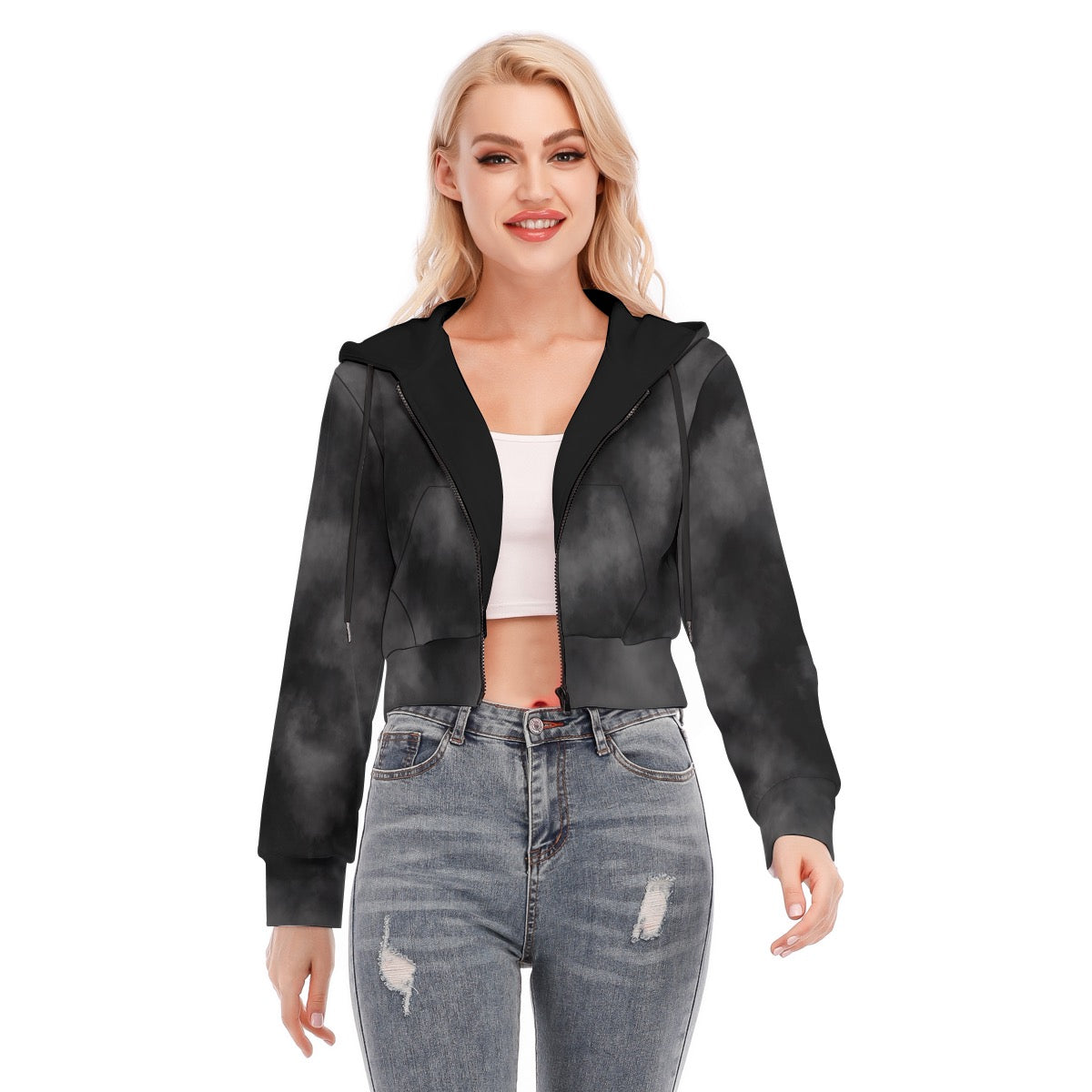 Spellcaster by Patti Negri Hurricane Protection Women's Crop Zip Hoodie